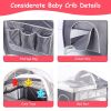 6 In 1 Foldable Baby Crib with Activity Center, and Diaper Changing Table