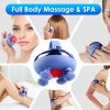 Electric Scalp Massager Rechargeable Head Mssager IPX7 Waterproof Dog Cat Massager with Red Light 3 Modes 3 Types of Massage Claws for Men Women Elder