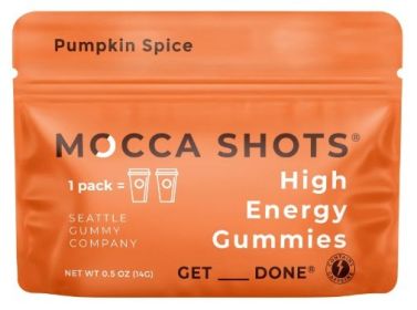 Mocca Shots Energy Gummies with Caffeine | 12-Pack - Pumpkin Spice