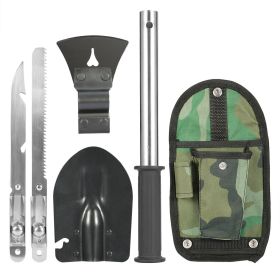 6-in-1 Multi Tool Survival Kit, Shovel, Knife, Axe, Saw, and Nail Puller