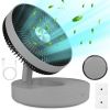 Rechargeable LED Desk Fan, Wall Mounted, Oscillating with 4 Speeds