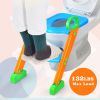 Potty Training Toilet Seat with Steps For Toddlers/Children, Anti-slip Step.