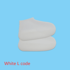 Slip On Easy to Carry Silicone Rain Boots for Men and Women (Option: White L code-L)