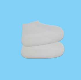 Slip On Easy to Carry Silicone Rain Boots for Men and Women (Option: White code-S)