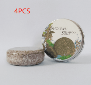 Polygonum Ginseng Soap, Nourishing Shampoo With Essential Oil (Option: Style two aluminum box packagi-55g-4PCS)