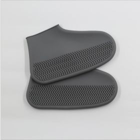 Slip On Easy to Carry Silicone Rain Boots for Men and Women (Option: Grey-L)