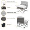 Travel Booster Seat, Portable Baby Booster Chair with Detachable Tray, Carry Bag