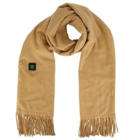 Electric Heated Winter Scarf, Unisex, Soft, and Warm with 3 Heating Modes (Color: Brown)