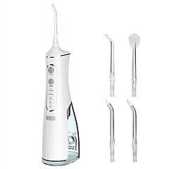 Portable Water Dental Flosser, Rechargeable, IPX7 Waterproof with 4 Modes (Color: White)