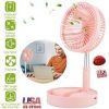 Portable Folding Desk Fan, USB Rechargeable, Telescopic with 4 Speeds
