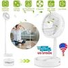 Portable Folding Desk Fan, USB Rechargeable, Telescopic with 4 Speeds