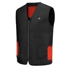 Heated Jacket Vest, Heated For Men, and Women (Color: Black, Size: XL)