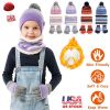 Winter Kids Knitted Hat, Scarf, and Gloves, 3Pcs Boys/Girls Winter Warm