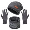 Winter Knitted Hat, Scarf, and Gloves, 3Pcs for Men, and Women