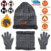 Winter Knitted Hat, Scarf, and Gloves, 3Pcs for Men, and Women