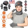 Winter Knitted Hat, Scarf, and Gloves, 3Pcs for Men, and Women