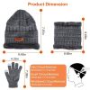 Winter Knitted Hat, Scarf, and Gloves, 3Pcs for Men, and Women