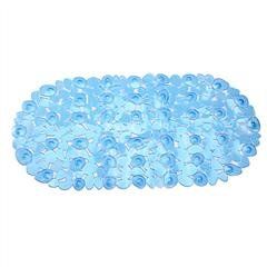 Non-Slip Bath Mat, and Shower Mat, Anti-Bacterial with Suction Cups (Color: Clear Blue)