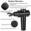 Percussion Massage Gun, Digital Display with 4 Interchangeable Heads