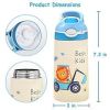 Insulated Stainless Steel Water Bottle, Leak-proof for Kids with Straw