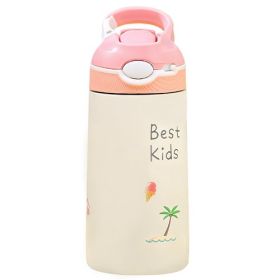 Insulated Stainless Steel Water Bottle, Leak-proof for Kids with Straw (Size: PinkBird)