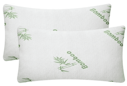 Bamboo Memory Foam Pillow, Hypoallergenic for Head, and Neck with Washable Cover (Size: 2Pcs_King)