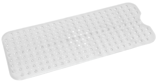 Bath Tub, and Shower Mat, Non-Slip, Anti-Bacterial with Suction Cups, Washable (Color: Clear)