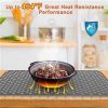 Silicone Grid Sink Mat with Central Drain Hole, Non-Slip, Sink Protector