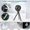 Portable Baby Stroller Fan with Flexible Tripod Clip, 3 Speeds, 360° Tilt Head