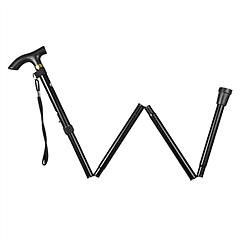 Walking Cane, Aluminum Alloy, Adjustable Folding, Travel, Hiking, and Anti-Slip (Color: Black)