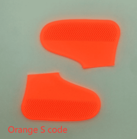 Slip On Easy to Carry Silicone Rain Boots for Men and Women (Option: Orange S code-S)