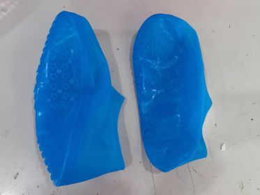 Slip On Easy to Carry Silicone Rain Boots for Men and Women (Option: Purple blue-S)